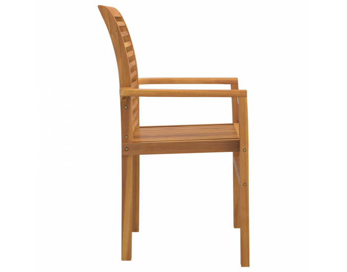 Sonata H Стекващ Градински Стол 2 бр Масивно Дърво Тик