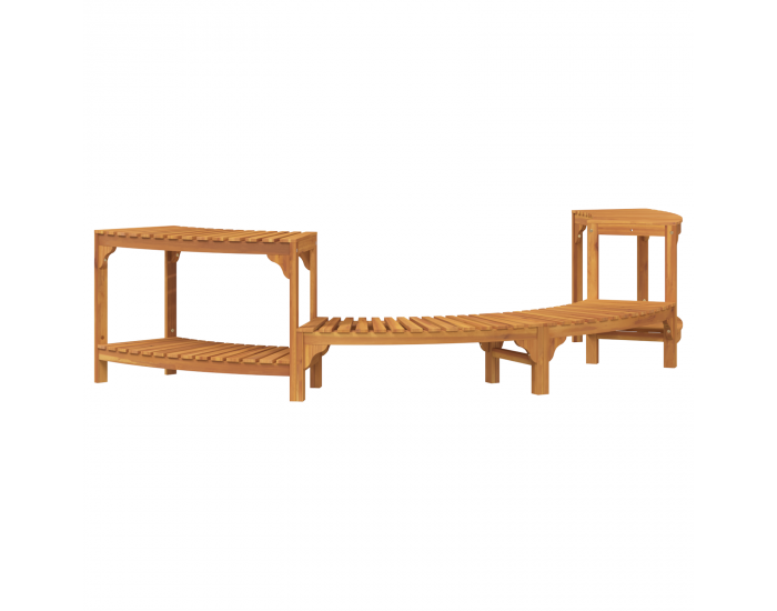 Sonata H Около джакузи полукръг 252x111.5x55.5 см от масивна акациева дървесина