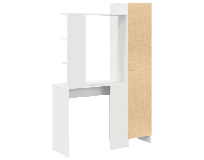 Sonata H Работна маса със съхранение Бяла Инженерна дървесина