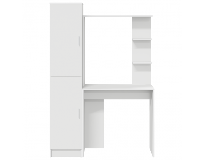 Sonata H Работна маса със съхранение Бяла Инженерна дървесина