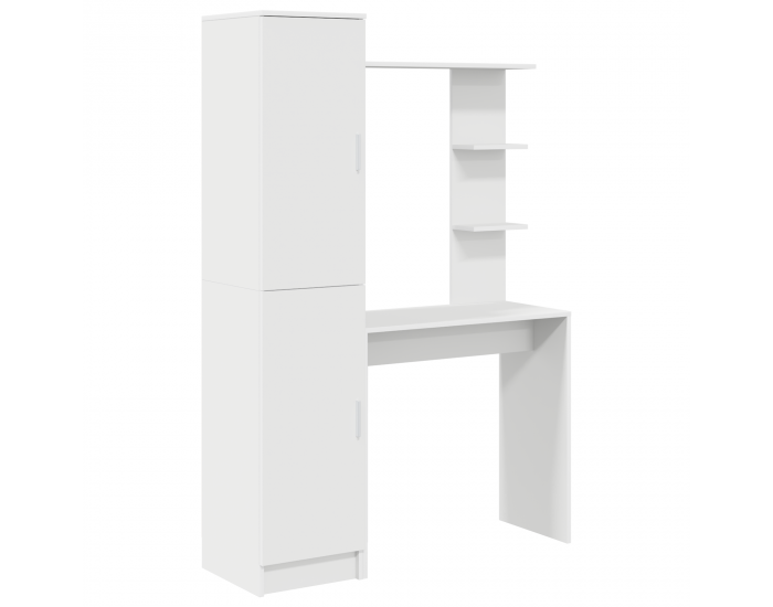 Sonata H Работна маса със съхранение Бяла Инженерна дървесина