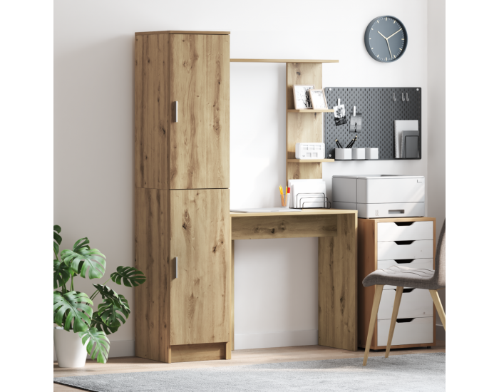 Sonata H Маса с място за съхранение, артистичен дъб, инженерна дървесина