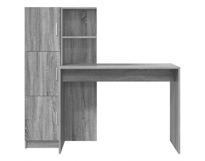 Sonata H работна маса с място за съхранение Сиво Sonoma Инженерна дървесина