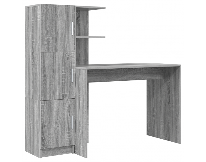 Sonata H работна маса с място за съхранение Сиво Sonoma Инженерна дървесина