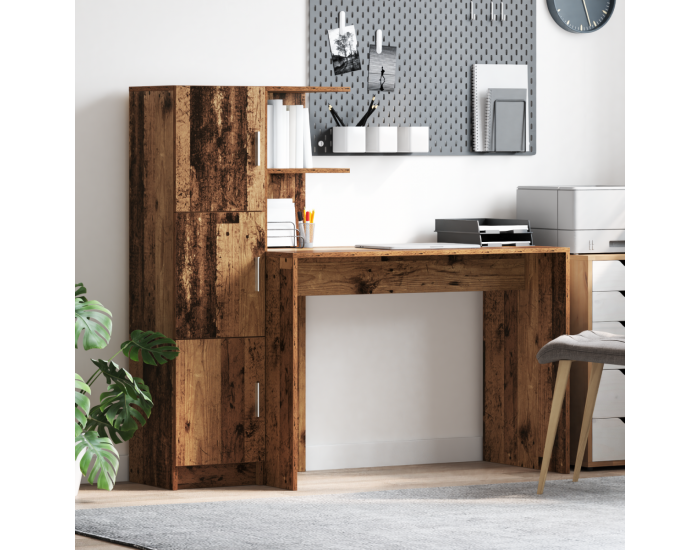 Sonata H Деск с Съхранение Стара Дървесина Инженерна Дървесина