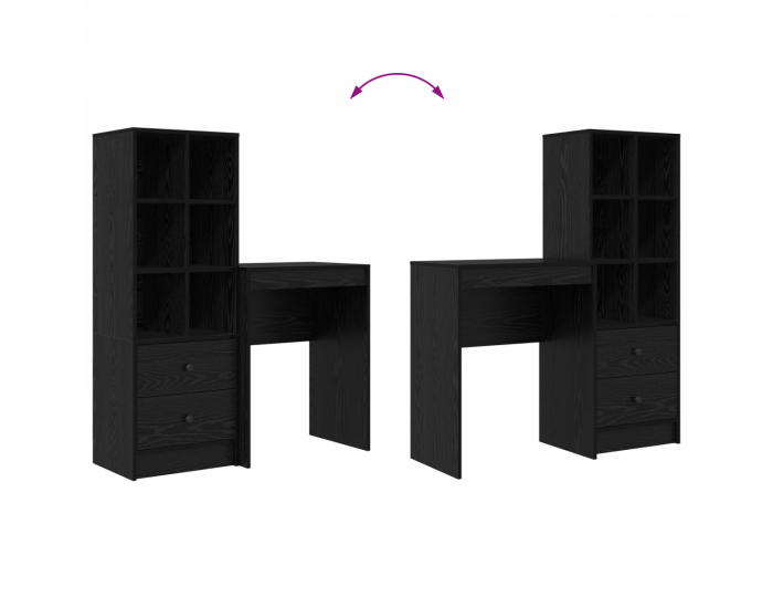 Sonata H Бюро с място за съхранение Черен дъб Инженерно дърво