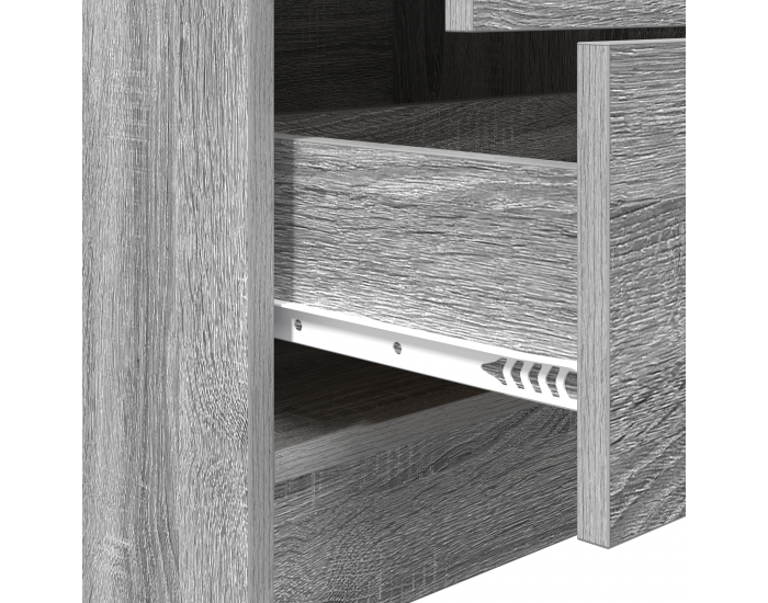 Sonata H Работна маса с места за съхранение Сива Sonoma Инженерна Дървесина