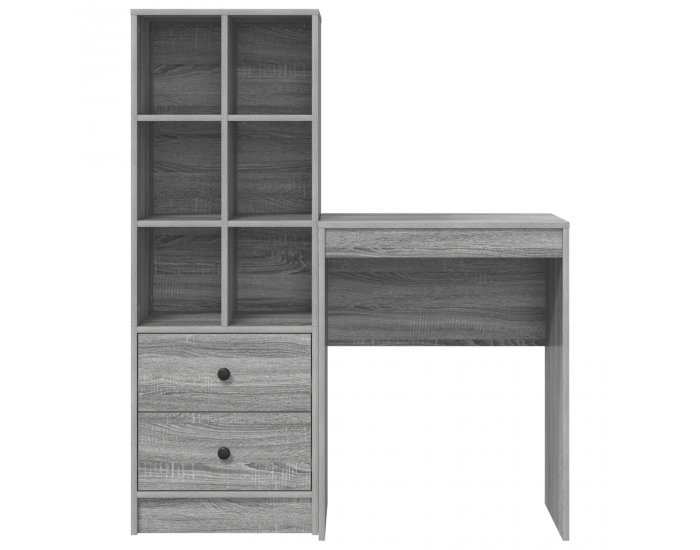 Sonata H Работна маса с места за съхранение Сива Sonoma Инженерна Дървесина