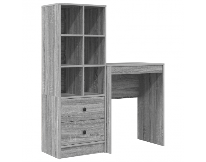 Sonata H Работна маса с места за съхранение Сива Sonoma Инженерна Дървесина