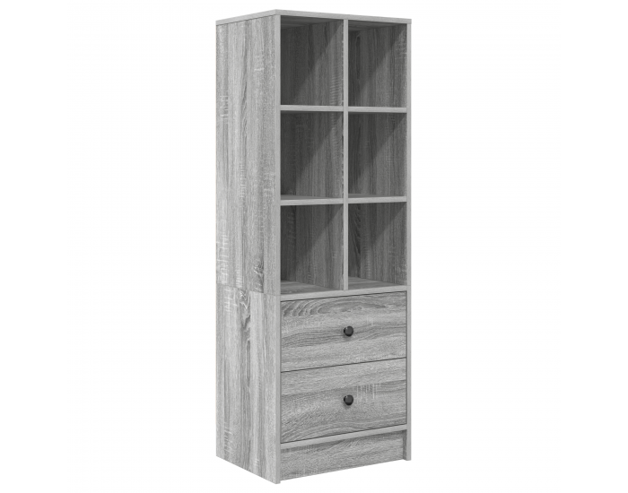 Sonata H Работна маса с места за съхранение Сива Sonoma Инженерна Дървесина