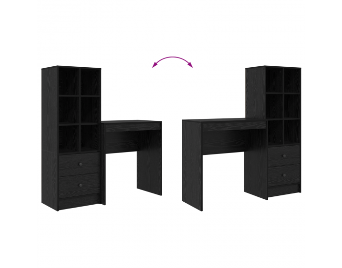 Sonata H Бюро с хранилище черен дъб инженерна дървесина