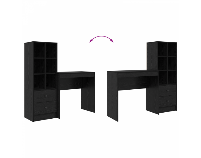 Sonata H Бюро с място за съхранение Черен дъб Инженерна дървесина