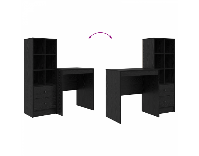 Sonata H Масата със съхранение Черен дъб Инженерна дървесина