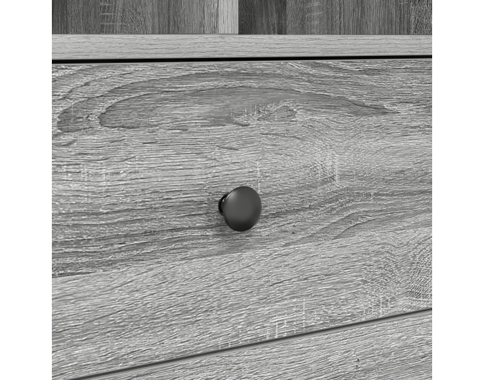 Sonata H Работна маса със съхранение Сив Сонома Дървесни частици