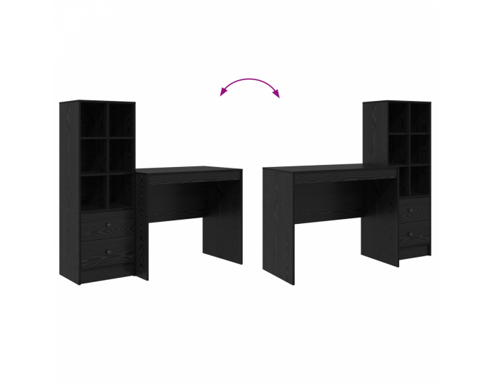 Sonata H Плот с място за съхранение Черен дъб Инженерна дървесина