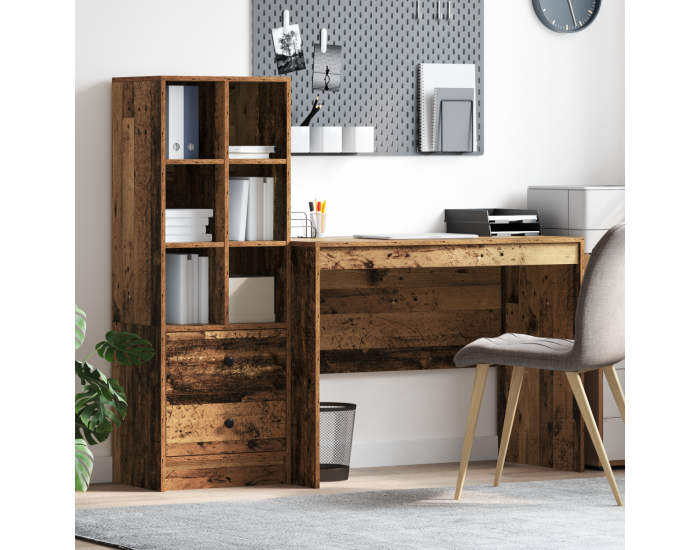 Sonata H Бюро с съхранение Старо дърво Инженерна дървесина