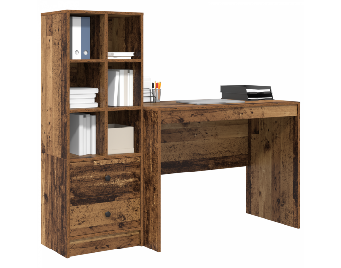 Sonata H Бюро с съхранение Старо дърво Инженерна дървесина