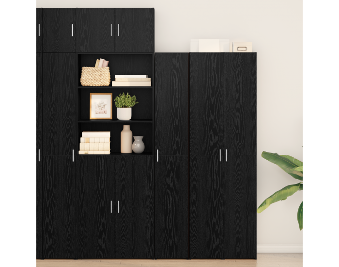 Sonata H Висок Бюфет Черен Дъб 30x42.5x185 см Инженерни плочи