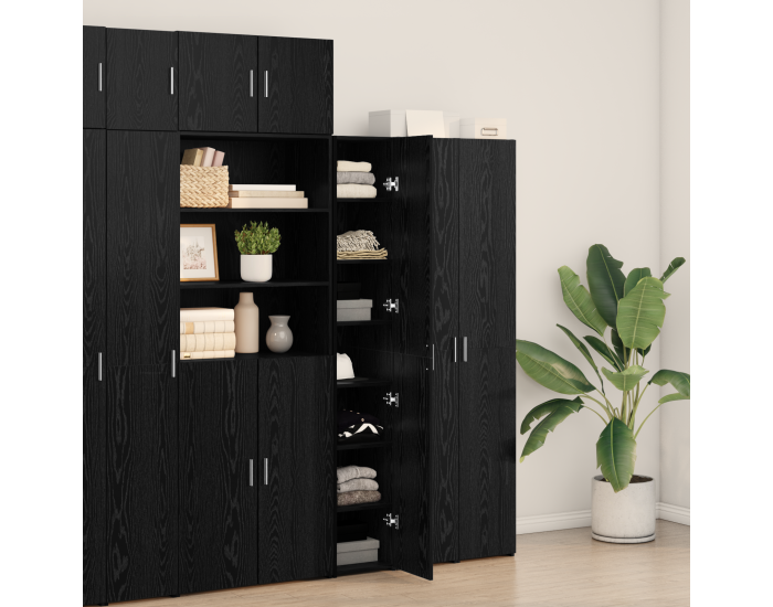 Sonata H Висок Бюфет Черен Дъб 30x42.5x185 см Инженерни плочи