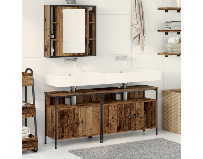 Sonata H Мивка за баня с вграден басейн в стил старо дърво