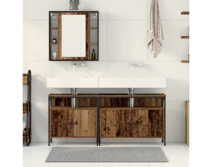 Sonata H Мивка за баня с вграден басейн в стил старо дърво