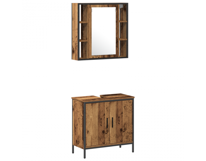Sonata H Комплект мебели за баня от 3 части в стара дървесина