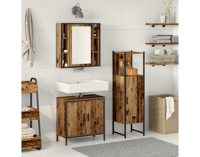 Sonata H Комплект мебели за баня от 3 части Стара дървесина