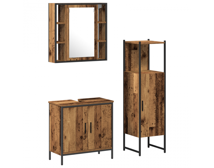 Sonata H Комплект мебели за баня от 3 части Стара дървесина