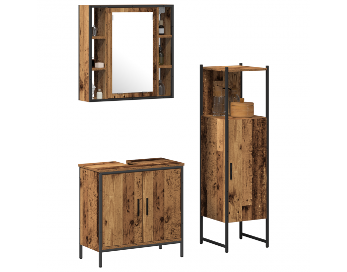 Sonata H Комплект мебели за баня от 3 части Стара дървесина