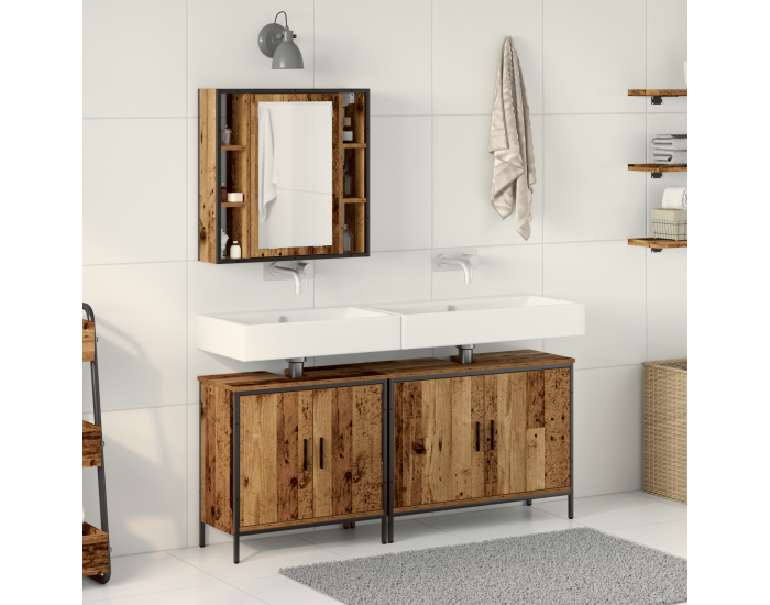 Sonata H Комплект мебели за баня от 3 части – Обветрено дърво