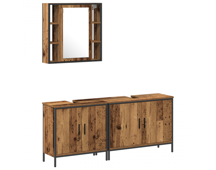 Sonata H Комплект мебели за баня от 3 части – Обветрено дърво