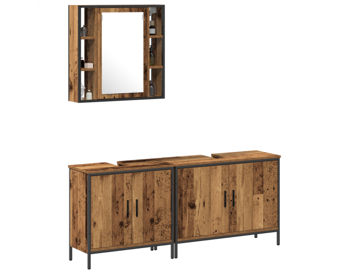 Sonata H Комплект мебели за баня от 3 части – Обветрено дърво