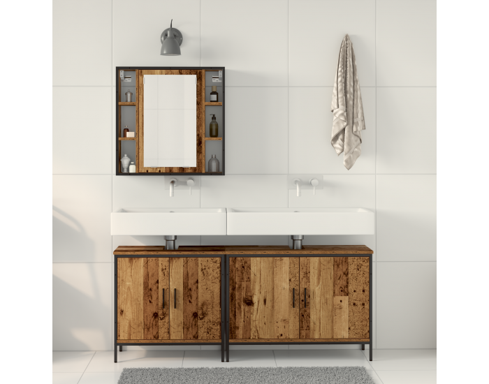 Sonata H Комплект мебели за баня от 3 части – Обветрено дърво