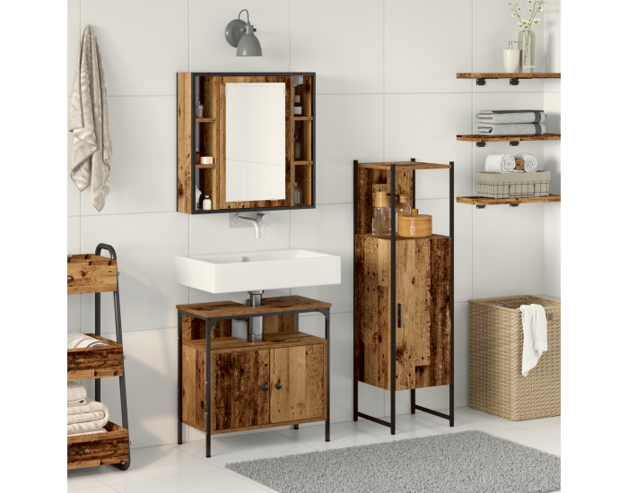 Sonata H Комплект мебели за баня от 3 части Стара дървесина