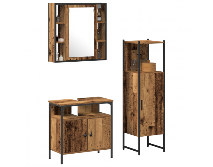 Sonata H Комплект мебели за баня от 3 части Стара дървесина