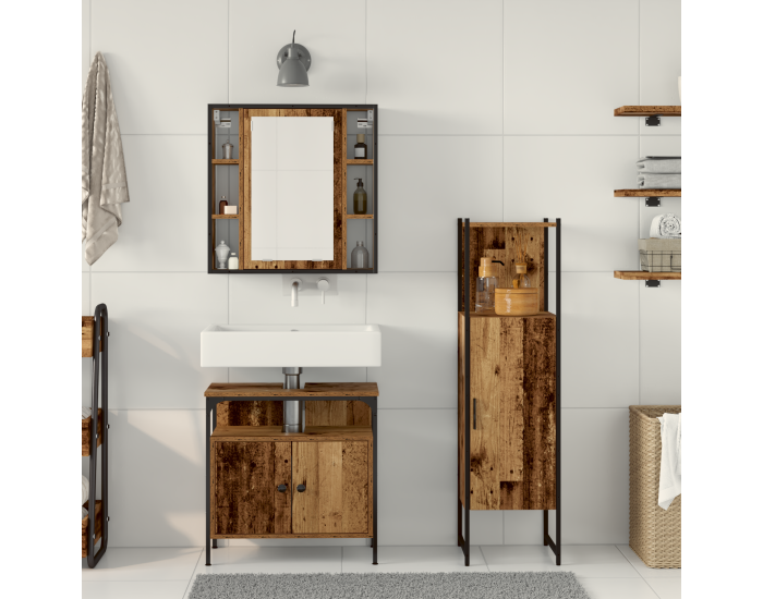 Sonata H Комплект мебели за баня от 3 части Стара дървесина
