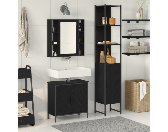 Шкаф за баня Sonata H Черен дъб 60x30x60 см Инженерна дървесина Шкаф за баня Sonata H Черен дъб 60x30x60 см Инженерна дървесина