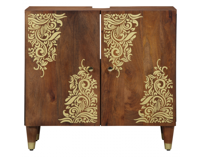 Sonata H Кабинет за мивка в банята Меден кафяв с златисти акценти