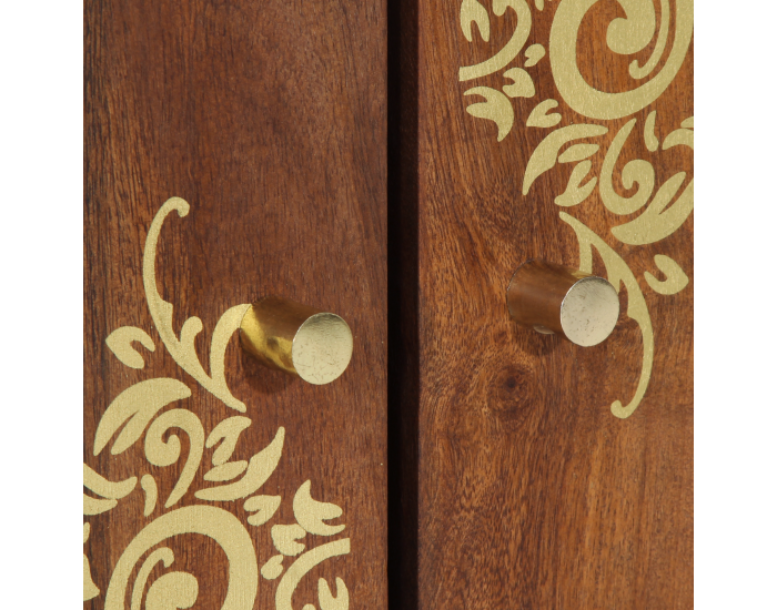 Sonata H Кабинет за мивка в банята Меден кафяв с златисти акценти