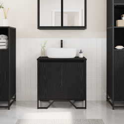 Sonata H Шкаф за мивка в баня Черен дъб 60x35x60 см Инжекционно дърво - Комплекти