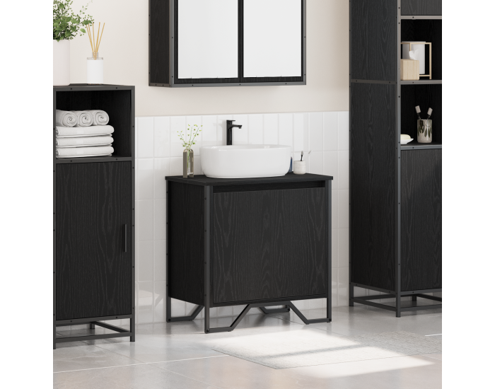 Sonata H Шкаф за мивка в баня Черен дъб 60x35x60 см Инжекционно дърво