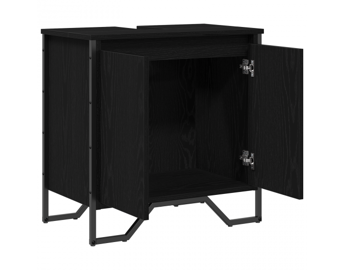 Sonata H Шкаф за мивка в баня Черен дъб 60x35x60 см Инжекционно дърво