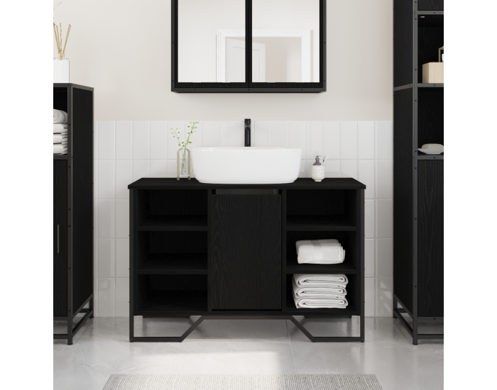 Sonata H Кабинет за мивки Черен дъб 91x35x60 см Инженерна дървесина