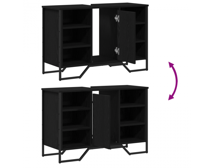 Sonata H Кабинет за мивки Черен дъб 91x35x60 см Инженерна дървесина