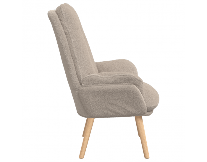 Sonata H Релаксиращ стол Светлосив къдрав плат, подобен на вълна