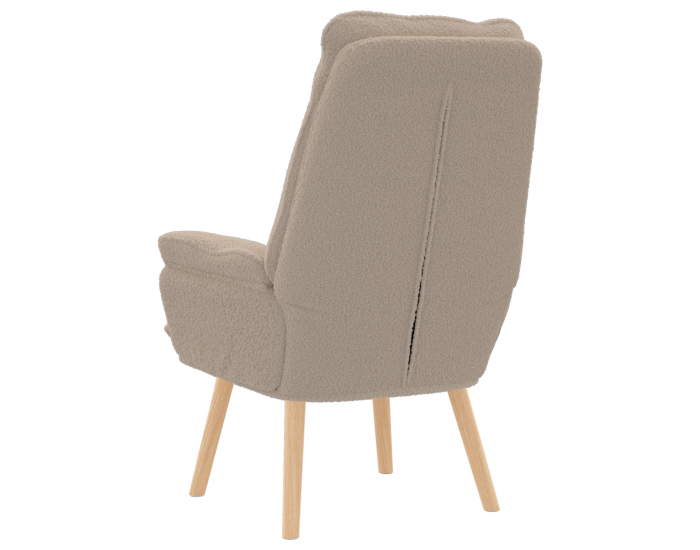 Sonata H Релаксиращ стол Светлосив къдрав плат, подобен на вълна