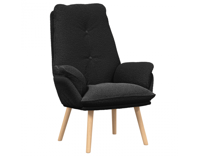 Sonata H Релаксиращ стол Черен Къдрав Вълноподобен Текстил