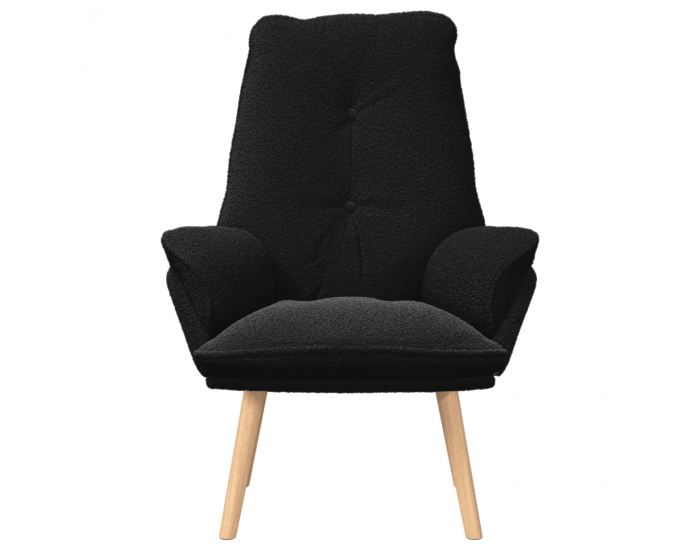 Sonata H Релаксиращ стол Черен Къдрав Вълноподобен Текстил