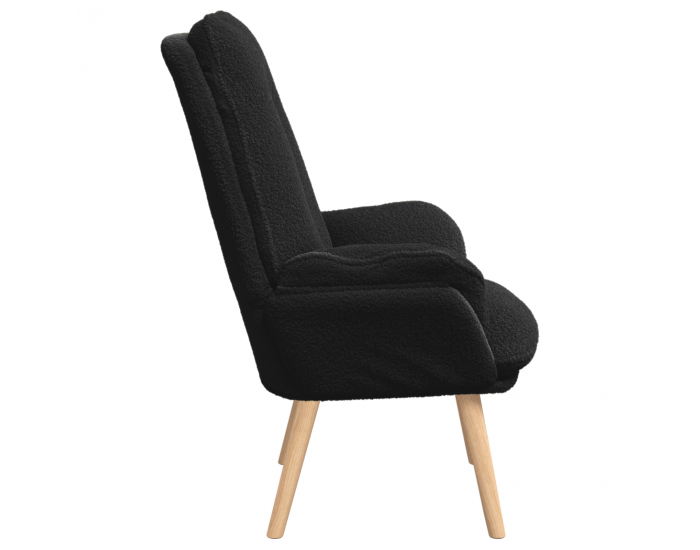 Sonata H Релаксиращ стол Черен Къдрав Вълноподобен Текстил