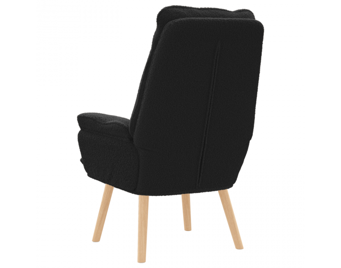 Sonata H Релаксиращ стол Черен Къдрав Вълноподобен Текстил